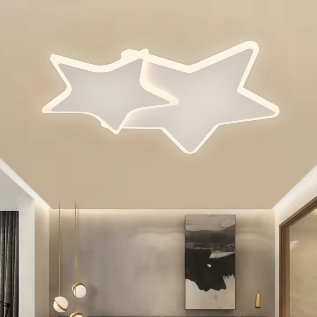Πολυέλαιος LED με τηλεχειριστήριο 41W, Αστέρια, Κρύο/Ζεστό/Ουδέτερο φως, Ρυθμιζόμενο, Λευκός πολυέλαιος LED με τηλεχειριστήριο Προεπιλεγμένος τίτλος Alessandro Design