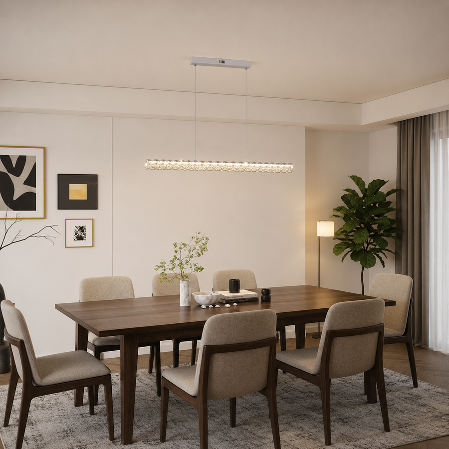Πολυέλαιος LED τηλεχειριστηρίου KANGNING, 3000K/4000K/6000K, 53W, Μεταλλικός και Ακρυλικός, Λευκός