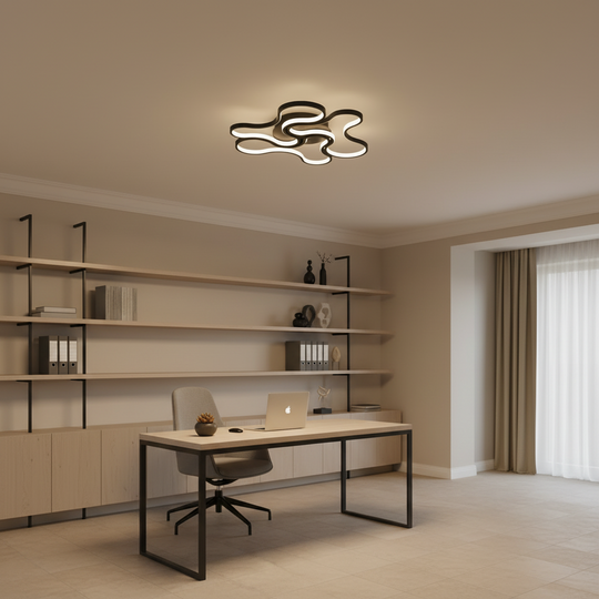 Πολυέλαιος LED με τηλεχειριστήριο ORMS Eleganza, 3000K/4000K/6000K, 126W, Μαύρο