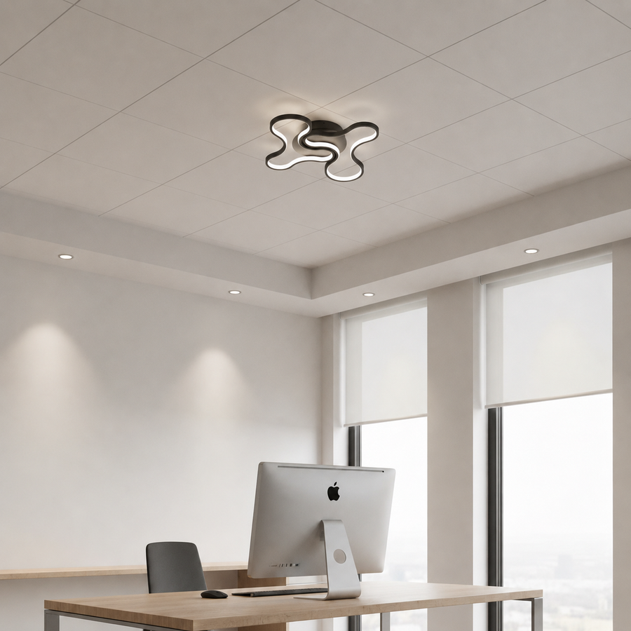 Πολυέλαιος LED με τηλεχειριστήριο ORMS Nobile, 3000K/4000K/6000K, 84W, Μαύρο