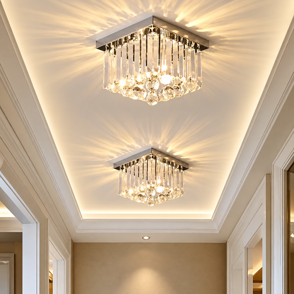 Πολυέλαιος MARTINEZ Linear Luxe Crystal, Διάμετρος 35cm, 4x E14, Γυαλιστερό Chrome