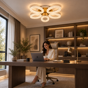 Πολυέλαιος LED με τηλεχειριστήριο VEYRO, 66W, Κρύο/Ζεστό/Ουδέτερο φως, Ρυθμιζόμενο, Χρυσό