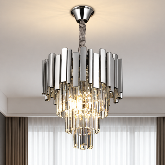 BLOIS Nobile Crystal Chandelier 5xE14, Διάμετρος 40cm, Χρώμιο, Ρυθμιζόμενο Ύψος
