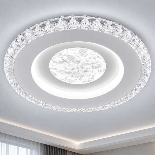 Πολυέλαιος ALAJA LED, 33W, Διάμετρος 22cm, Ζεστό/Ουδέτερο/Ψυχρό φως, Λευκό, Μεταλλικό και Ακρυλικό