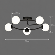 LED και κρυστάλλινος πολυέλαιος ORBIT, 72cm, 5xE27, Σφαίρες, Μαύρο