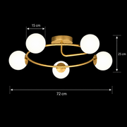 LED και κρυστάλλινος πολυέλαιος ORBIT, 72cm, 5xE27, Σφαίρες, Χρυσός