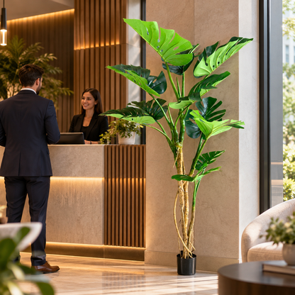 Τεχνητό φυτό Τύπος Monstera Deliciosa, 12 φύλλα, 190 cm, Πράσινο