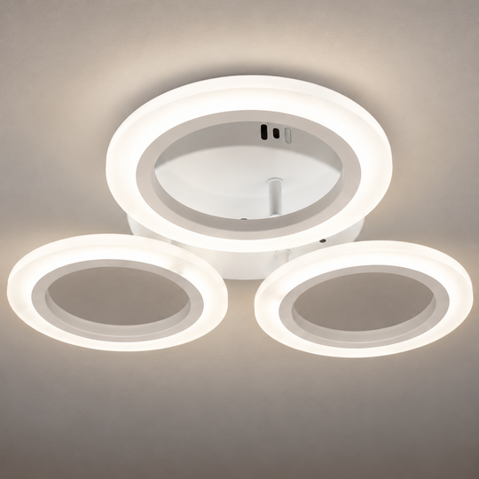 ΜΕΓΑΛΟΣ πολυέλαιος LED 27W, 3 Κύκλοι, Ουδέτερο φως, Λευκό
