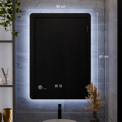 ARTEA Ορθογώνιος καθρέφτης LED αφής, 14W, 60X80cm, Σύστημα Demister, Dimmable, Cold Light 6000K