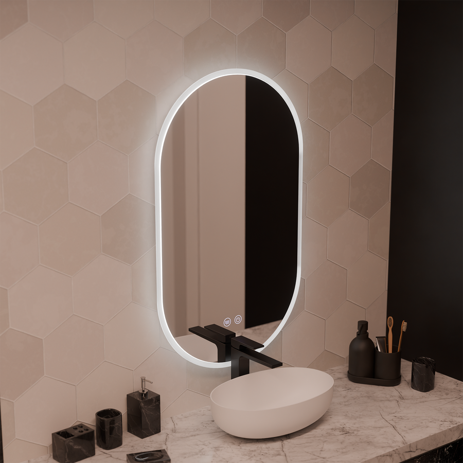 Οβάλ καθρέφτης LED 60x80cm Llexort, Touch, Demist System, Dimmable Mirrors Korman E Προεπιλεγμένος τίτλος Alessandro Design