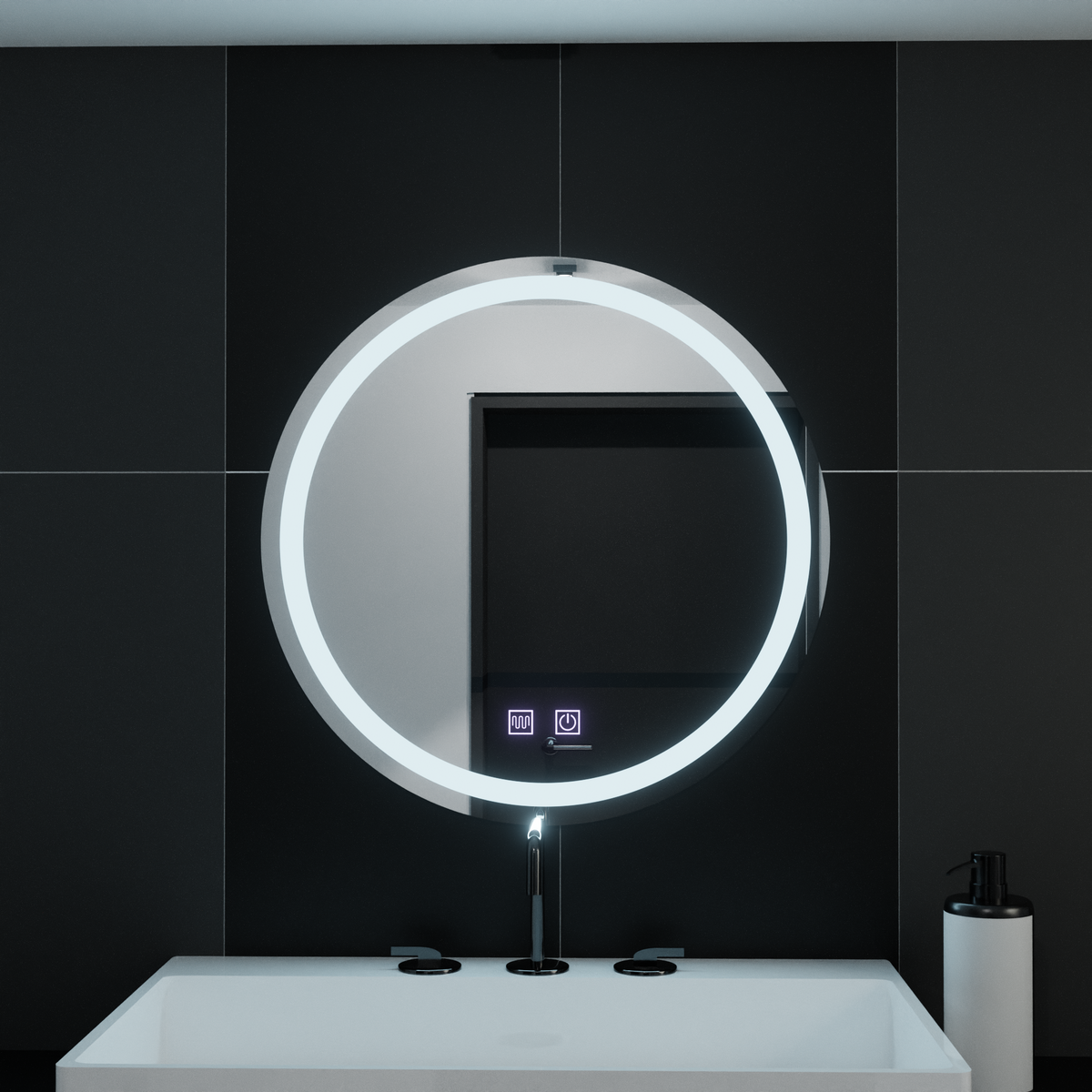 LED Στρογγυλός καθρέφτης, 60cm, Φωτισμός αφής, Σύστημα Demister, Dimmable Mirrors Korman E Προεπιλεγμένος τίτλος Alessandro Design