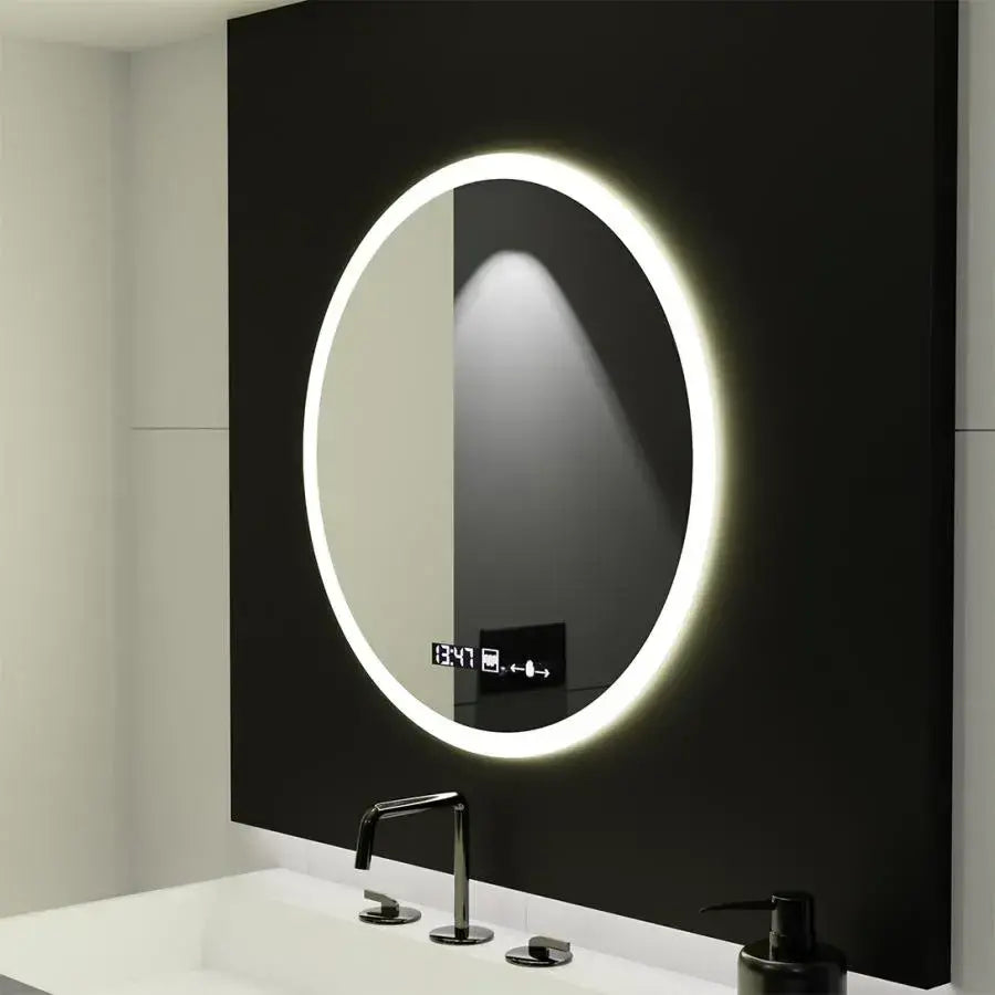 LED Στρογγυλός καθρέφτης 60cm Giulia Sensor MotionGlow Marcello Σύστημα αποθολώματος Ρολόι & Θερμόμετρο Dimabila Mirrors Marcello Προεπιλεγμένος τίτλος Alessandro Design