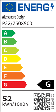 Καθρέφτης LED WAMOSK, 52W, 75x90cm, Λευκό, Αισθητήρας, Φως 3000K, 4000K, 6000K, Λειτουργίες Demister, Μέταλλο, Ρολόι και Θερμοκρασία