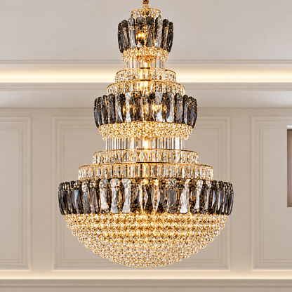 VELIOR Supremo Crystal Chandelier 40xE14, D100 cm, Χρυσό, Ρυθμιζόμενο Ύψος, Μέταλλο και Κρύσταλλο