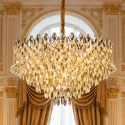 Crystal Chandelier MONARCH Regalis 19xE14, Διάμετρος 80cm, Ύψος 50cm, Γυαλιστερό Χρυσό, Ρυθμιζόμενο Ύψος, Κομψή σχεδίαση