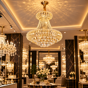 Crystal Chandelier CASTRUM Magno 11xE14, D60 cm, Χρυσό, Ρυθμιζόμενο Ύψος, Μέταλλο και Κρύσταλλο