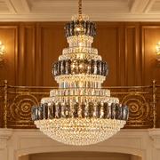 VELIOR Grande Crystal Chandelier 49xE14, D120 cm, Χρυσό, Ρυθμιζόμενο Ύψος, Μέταλλο και Κρύσταλλο