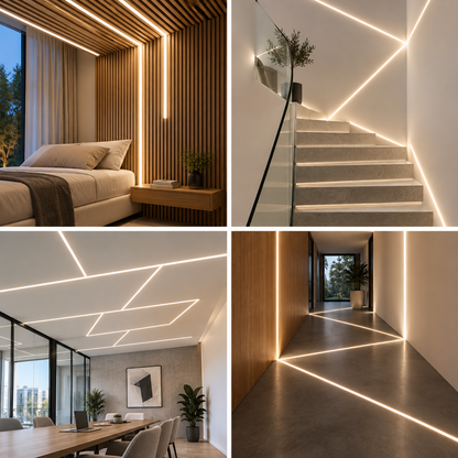 Χωνευτό προφίλ αλουμινίου για λωρίδα LED, Μήκος 300cm, Λευκό
