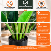 Τεχνητό φυτό Τύπος Strelitzia Nicolai (Bird of Paradise), 250 cm, Πράσινο