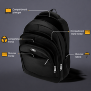 KANGIQLINIQ Travel Business Backpack, 47x33x15 cm, Oxford, Ασπρόμαυρο