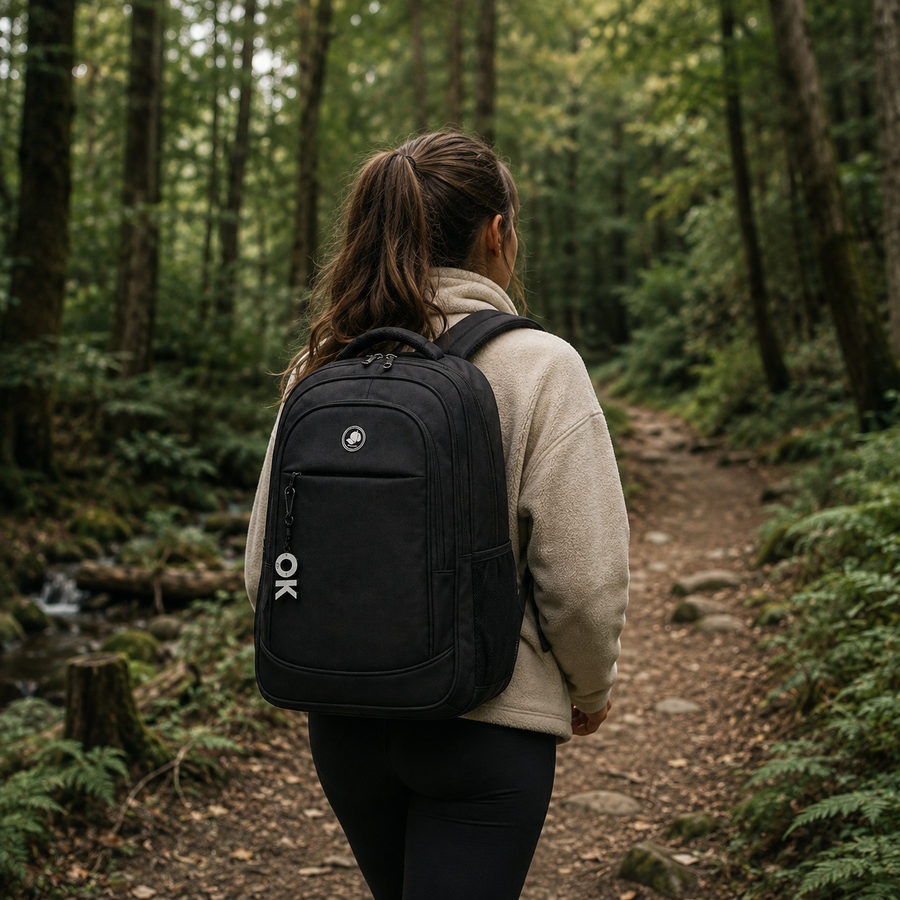 KANGIQLINIQ Travel Business Backpack, 47x33x15 cm, Oxford, Ασπρόμαυρο