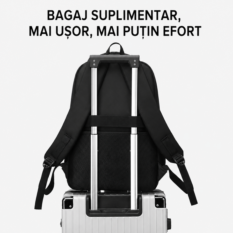 KANGIQLINIQ Travel Business Backpack, 47x33x15 cm, Oxford, Μαύρο και Μπλε