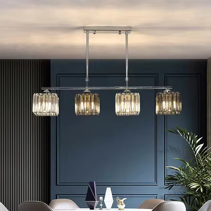 Classic Modern Georgian Chandelier, LC116/4, 4x E27, Chrome and Grey Glass, Metal and Crystal, Shade Classic Chandeliers Προεπιλεγμένος τίτλος Alessandro Design