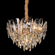 Crystal Chandelier, AURELIUS Nobile, 7xE14, Diameter 40cm, Shiny Gold, Ρυθμιζόμενο ύψος, Metal and Crystal Crystal Chandeliers Προεπιλεγμένος τίτλος Alessandro Design