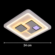Πολυέλαιος KEREN LED 33W, Τετράγωνο, Κρύο/Ζεστό/Ουδέτερο φως 3000K/4000K/6000K, Λευκό, Μεταλλικό και Ακρυλικό