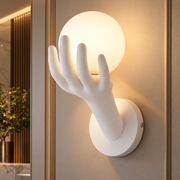 Διακοσμητικό LED φωτιστικό τοίχου MANO, 15x30cm, 1xE27, Γυαλί και Ρητίνη, Λευκό