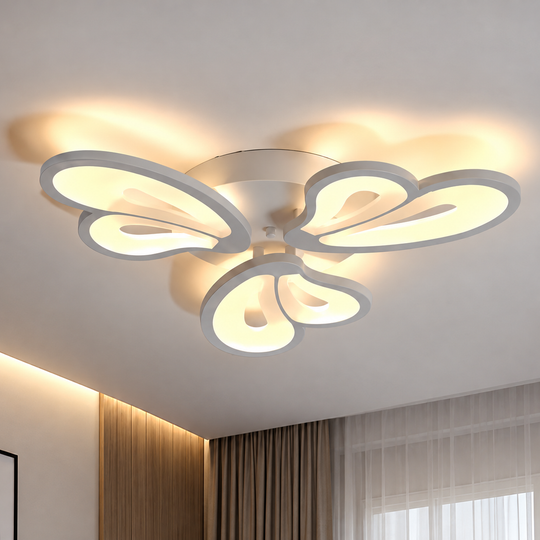 Πολυέλαιος LED με τηλεχειριστήριο BLOSSOM 40W, 3 Πέταλα, Κρύο/Ζεστό/Ουδέτερο φως, Ρυθμιζόμενο, Λευκό
