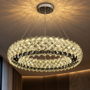 Κρυστάλλινος πολυέλαιος KALTO Regalis, Διάμετρος 75cm, 112W, Κρύο/Ζεστό/Ουδέτερο φως, Ρυθμιζόμενο ύψος, Μέταλλο και Κρύσταλλο, Γυαλιστερό χρώμιο