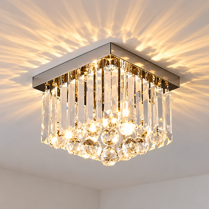 Πολυέλαιος MARTINEZ Linear Luxe Crystal, Διάμετρος 35cm, 4x E14, Γυαλιστερό Chrome