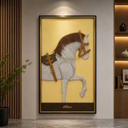 Διακοσμητικός πίνακας Noble Horse, 80 x 160 cm, γυαλί και MDF