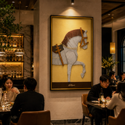 Διακοσμητικός πίνακας Noble Horse, 80 x 160 cm, γυαλί και MDF