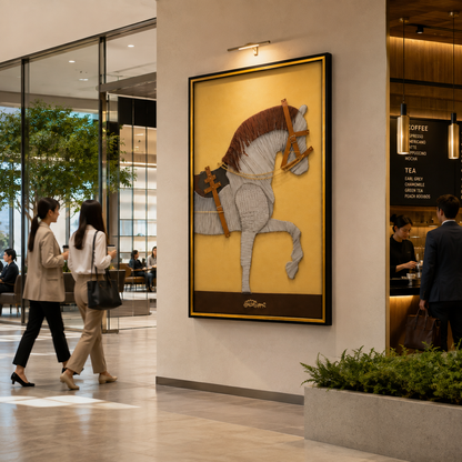 Διακοσμητικός πίνακας Noble Horse, 80 x 160 cm, γυαλί και MDF
