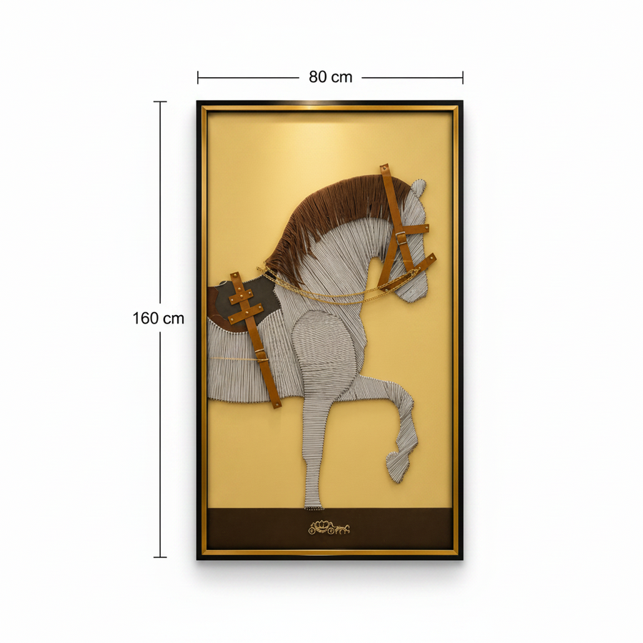 Διακοσμητικός πίνακας Noble Horse, 80 x 160 cm, γυαλί και MDF