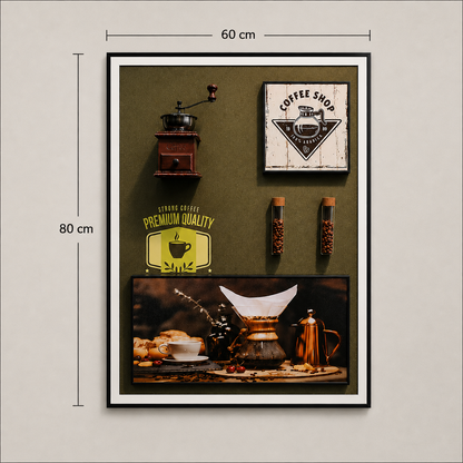 Διακοσμητικός Πίνακας Coffee Passion, 60 x 80 cm, κράμα αλουμινίου και MDF