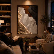 Διακοσμητικός πίνακας με φωτισμό LED River of Gold, 80 x 120 cm, 24W, Neutral Light, κράμα αλουμινίου και MDF