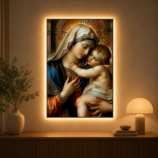 Διακοσμητικός πίνακας με φωτισμό LED Tandrete Divina, 60 x 80 cm, 24W, Neutral Light, κράμα αλουμινίου και MDF