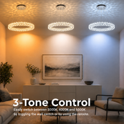 Πολυέλαιος VENTANA Crystal LED με τηλεχειριστήριο, 25W, Ζεστό/Ουδέτερο/Κρύο Φως, Φ39 cm, Ρυθμιζόμενο Ύψος, Μέταλλο και Κρύσταλλο, Χρυσό