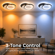 Πολυέλαιος LED με τηλεχειριστήριο CHIARA 67W, 3 κύκλοι, Κρύο/Ζεστό/Ουδέτερο φως, Ρυθμιζόμενο, Μαύρο
