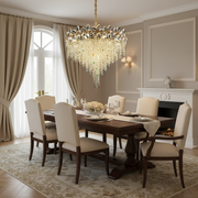 BLOSSOM Regalis Crystal Chandelier, 14xE14, 80cm, Shiny Gold, Ρυθμιζόμενο ύψος, Metal and Crystal Crystal Chandeliers Προεπιλεγμένος τίτλος Alessandro Design