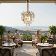 Crystal Chandelier VELVET Petito, 3xE14, D30 cm, Χρυσό, Ρυθμιζόμενο Ύψος, Μέταλλο και Κρύσταλλο