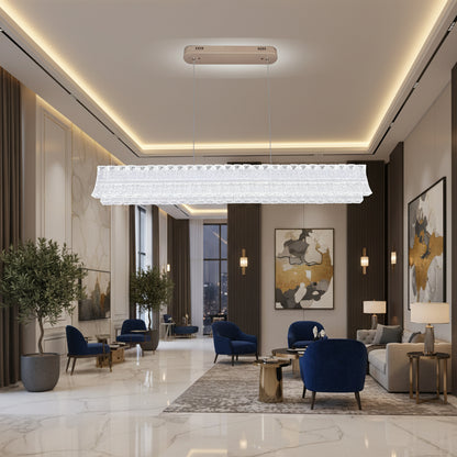 Πολυέλαιος LED με Τηλεχειριστήριο, Κρεμαστό TAMY 160W, Γραμμικό, Κρύο/Ζεστό/Ουδέτερο φως, Χρυσό, Ρυθμιζόμενο ύψος