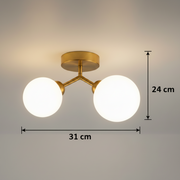 ORBS Μοντέρνος Πολυέλαιος, 31cm, 2xG9, Σφαίρες, Χρυσός
