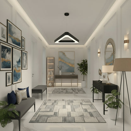 Κρεμαστός πολυέλαιος LED ANGLE, 60cm, 25W, Ρυθμιζόμενο ύψος, Ψυχρό φως, Μαύρο, Μεταλλικό και Ακρυλικό