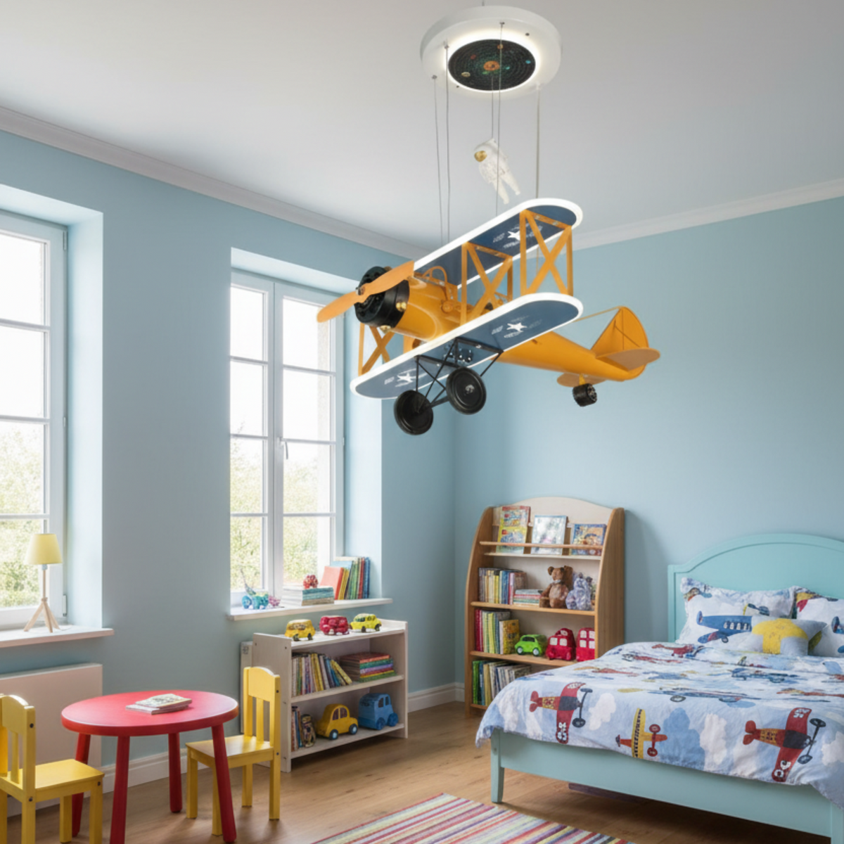 Κρεμαστός πολυέλαιος LED AVION 80W, Κρύο/Ζεστό/Ουδέτερο φως, Πορτοκαλί μπλε Παιδικοί πολυέλαιοι Προεπιλεγμένος τίτλος Alessandro Design