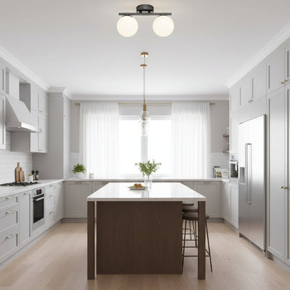 ORI LED και κρυστάλλινος πολυέλαιος, 30cm, 2xG9, Σφαίρες, Μαύρο