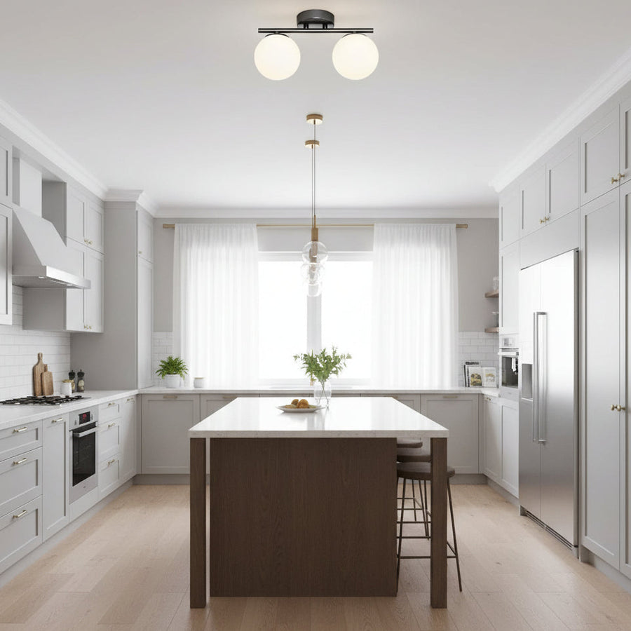 ORI LED και κρυστάλλινος πολυέλαιος, 30cm, 2xG9, Σφαίρες, Μαύρο